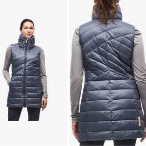Indica Women's Quilted Long Vest - night blue